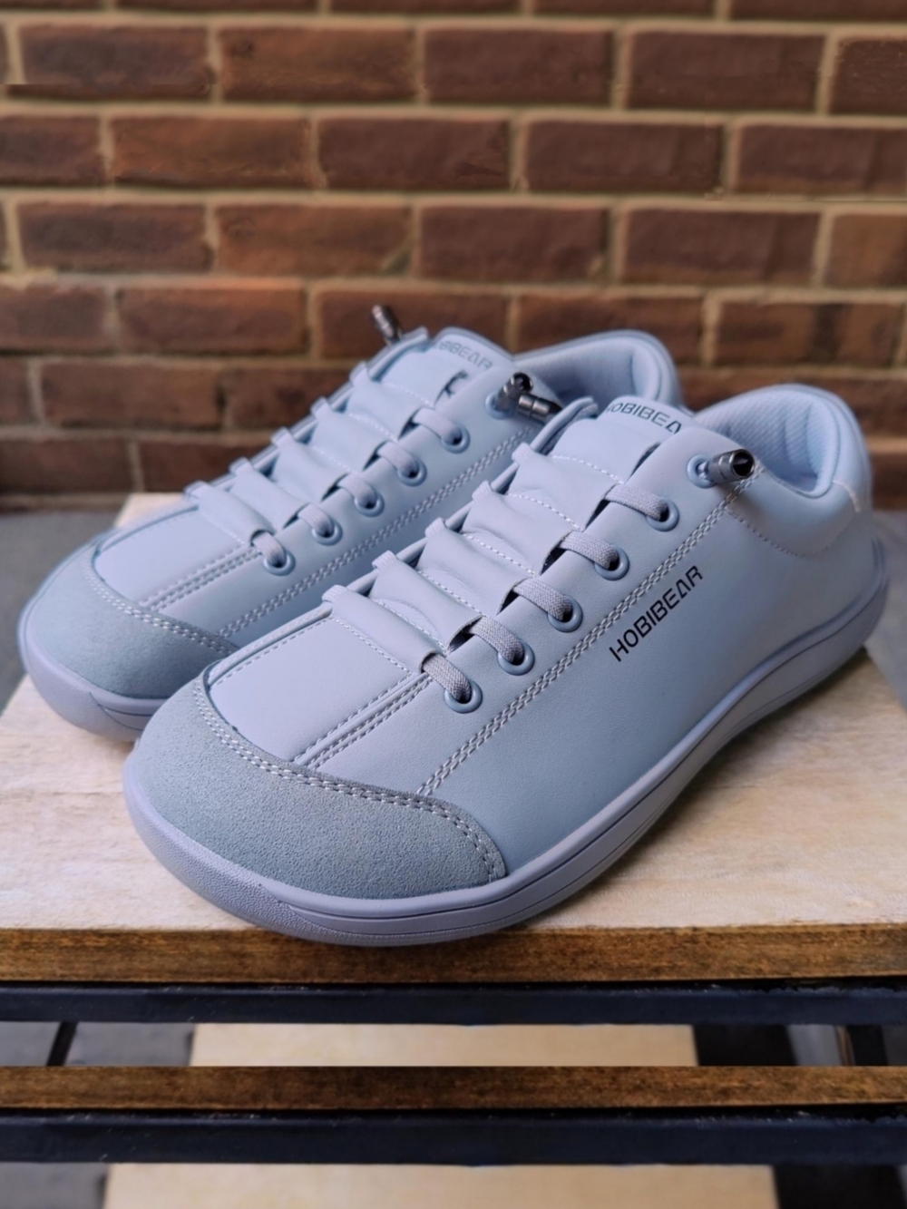Hobibear Barefoot Slip On Shoes Wide Toe Box Zero Drop Gray Blue Women's 9